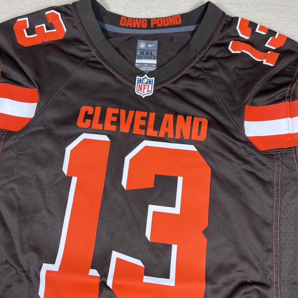 Cleveland Browns Jersey Mens 2XL Brown‎ NFL Football Beckham Jr 13 Nike On Field